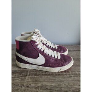 NIKE BLAZER MID TRAINERS SIZE 7.5 Y LEATHER HIGH TOP GYM 518171-611